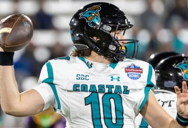 Coastal QB McCall, in portal, injured in bowl loss