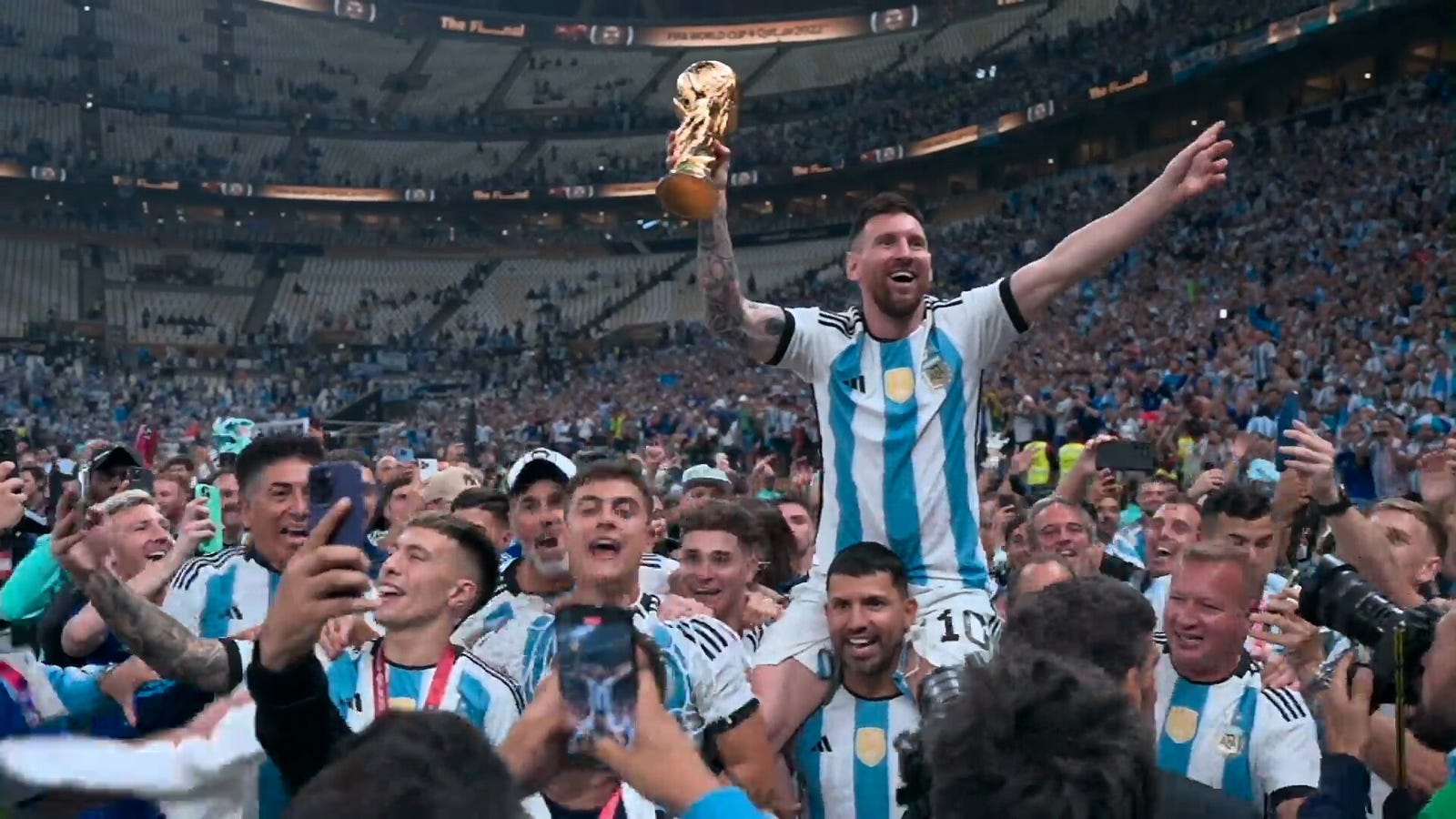 Lionel Messi celebrates!