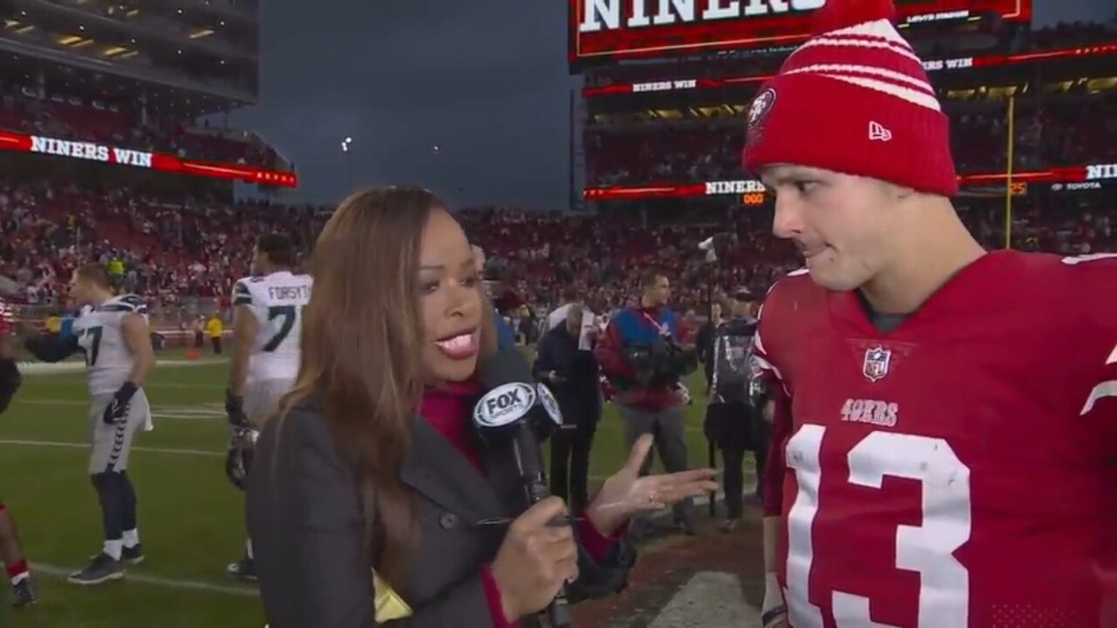 Niners QB Brock Purdy after beating Seahawks