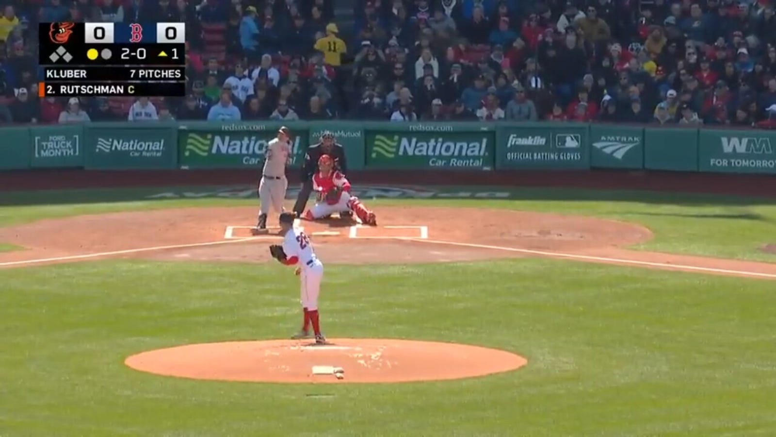 Orioles' Adley Rutschman leaves the yard on his first swing of the season against the Red Sox