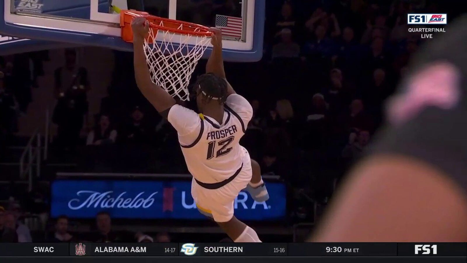 Olivier-Maxence Prosper finishes with a dunk in transition vs. St. John's