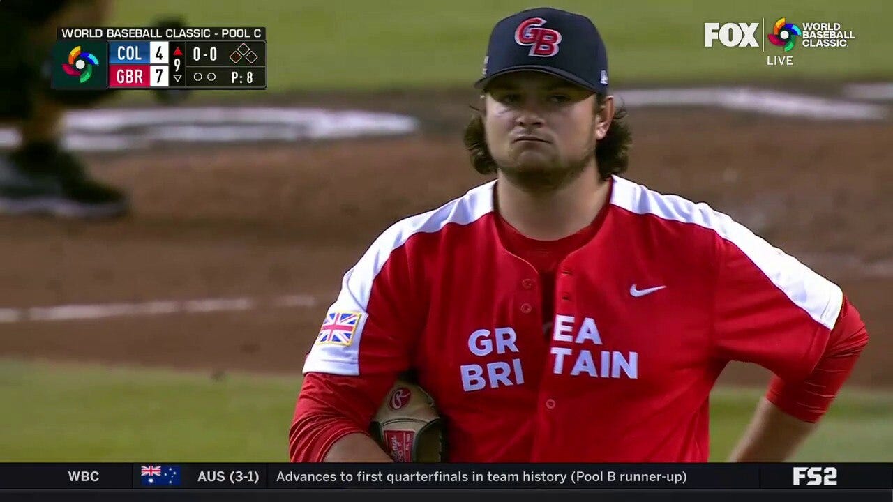 Colombia's Dilson Herrera cranks a home run against Great Britain, 7-4