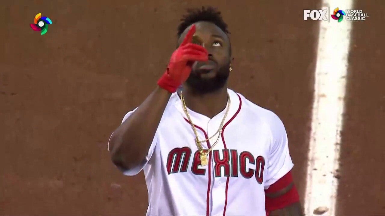 Mexico's Randy Arozarena DRILLS a two-run homer to tie the game against Colombia