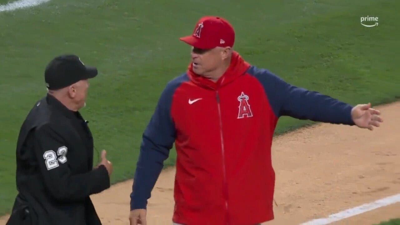 Angels' manager Phil Nevin ejected after Mike Trout strikeout dispute