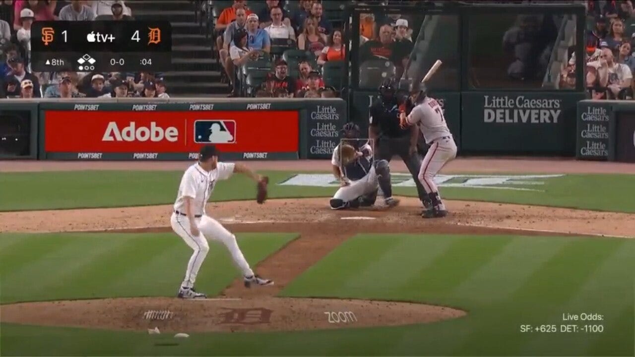 Giants' J.D. Davis crushes a big homer vs. the Tigers in the eighth to tie it up 4-4