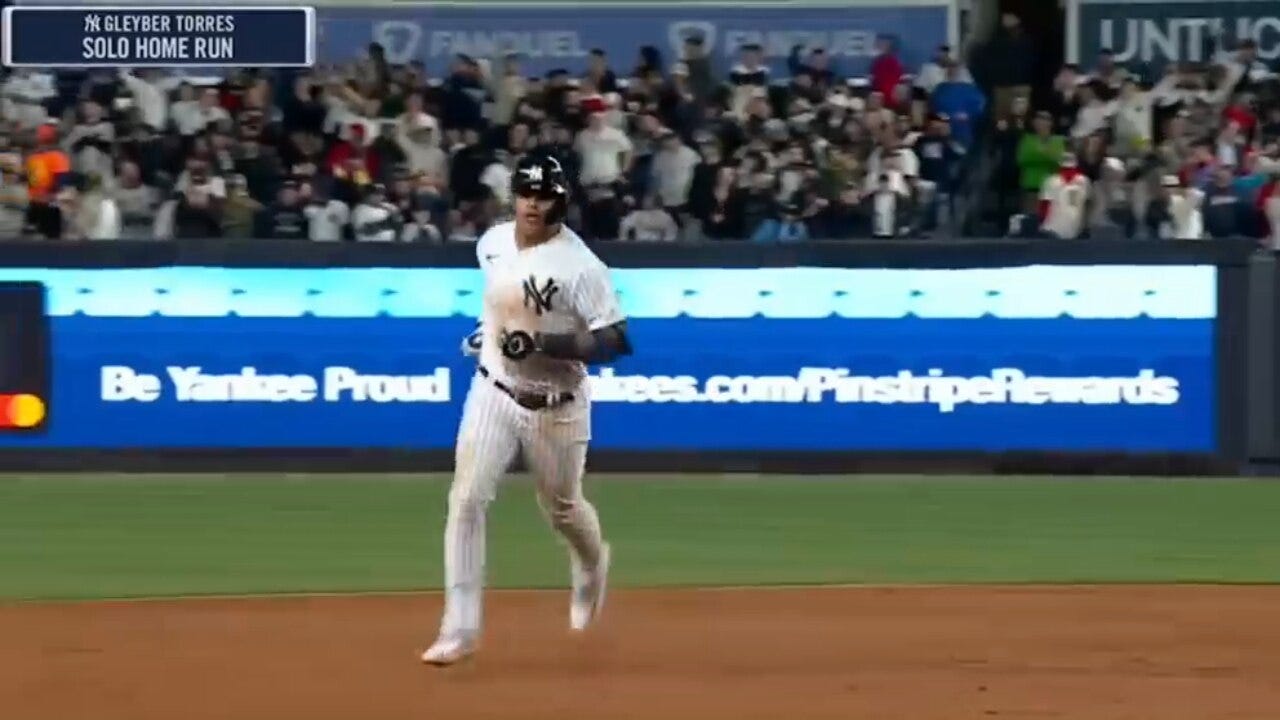 Gleyber Torres hits his 100th CAREER HOME RUN to give the Yankees a 3-0 lead over the Phillies