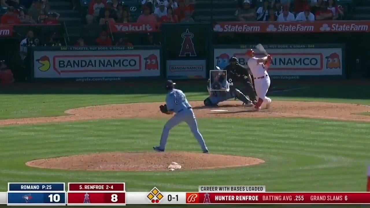 Hunter Renfroe smacks a CLUTCH two-run double, helps the Angels tie the game against the Blue Jays in the ninth inning