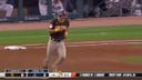 Matt Carpenter hits a three-run home run to right field, as the Padres take the lead over the Braves