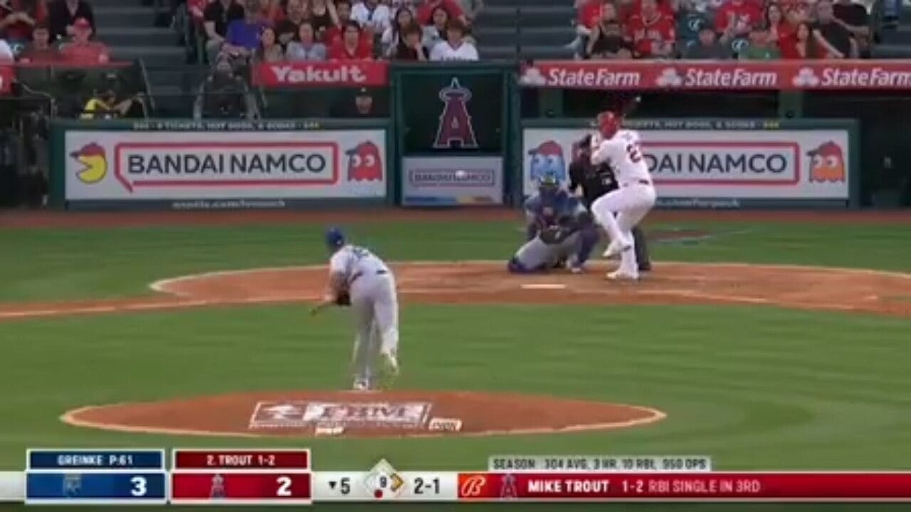 Mike Trout crushes a two-run home run as the Angels surge ahead of the Royals