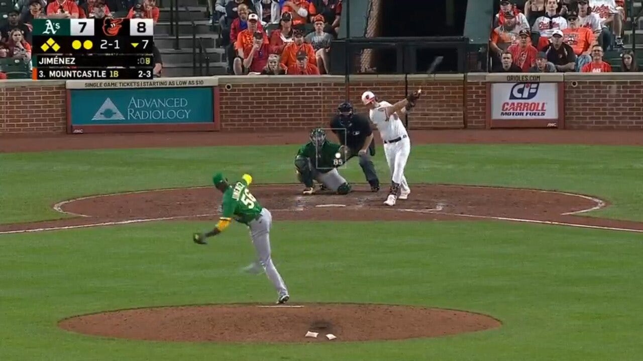 Orioles Ryan Mountcastle launches a grand slam to give himself nine RBIs