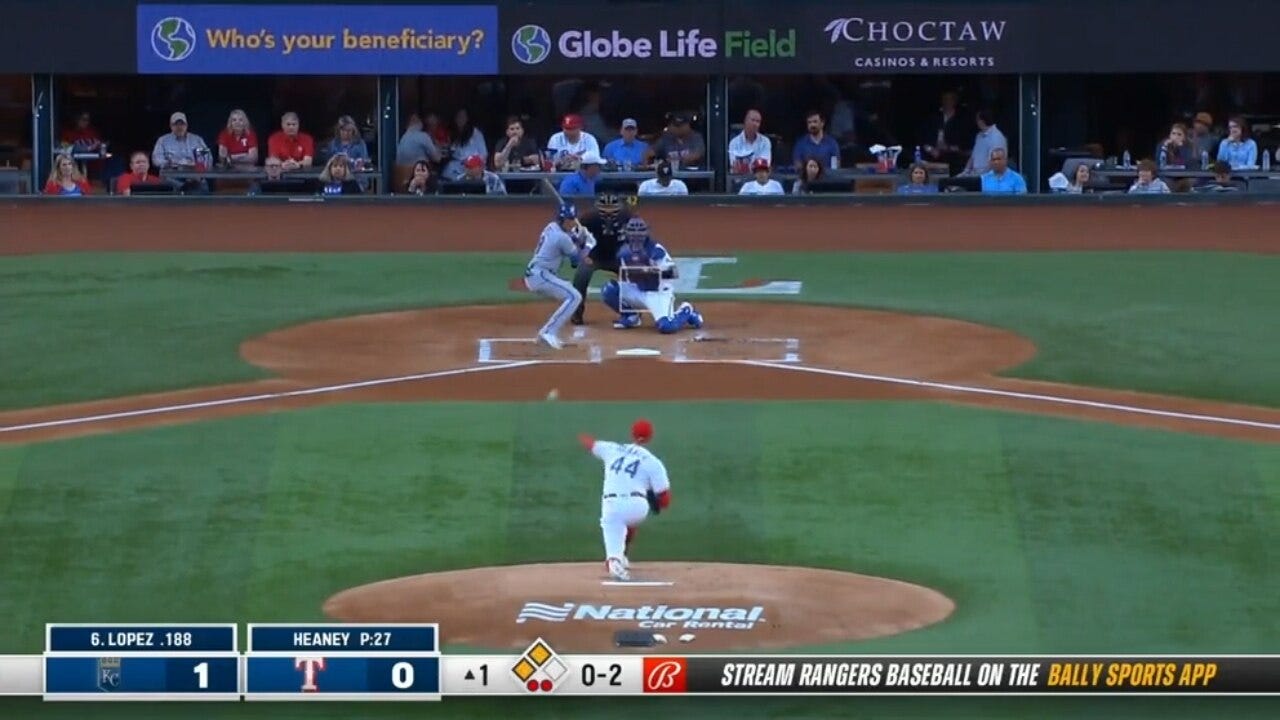 Rangers' Andrew Heaney ties the American League record with nine consecutive strikeouts