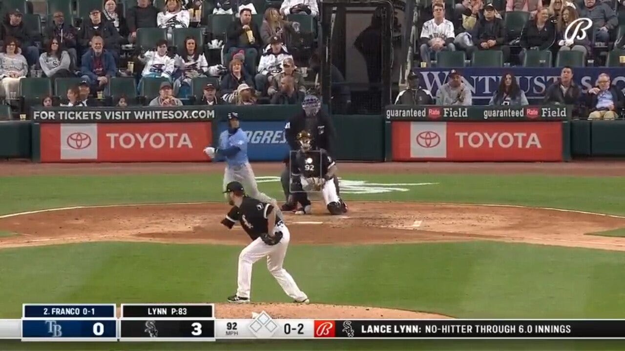 Rays slugger Wander Franco goes yard to break up White Sox pitcher Lance Lynn's no-hitter in the seventh