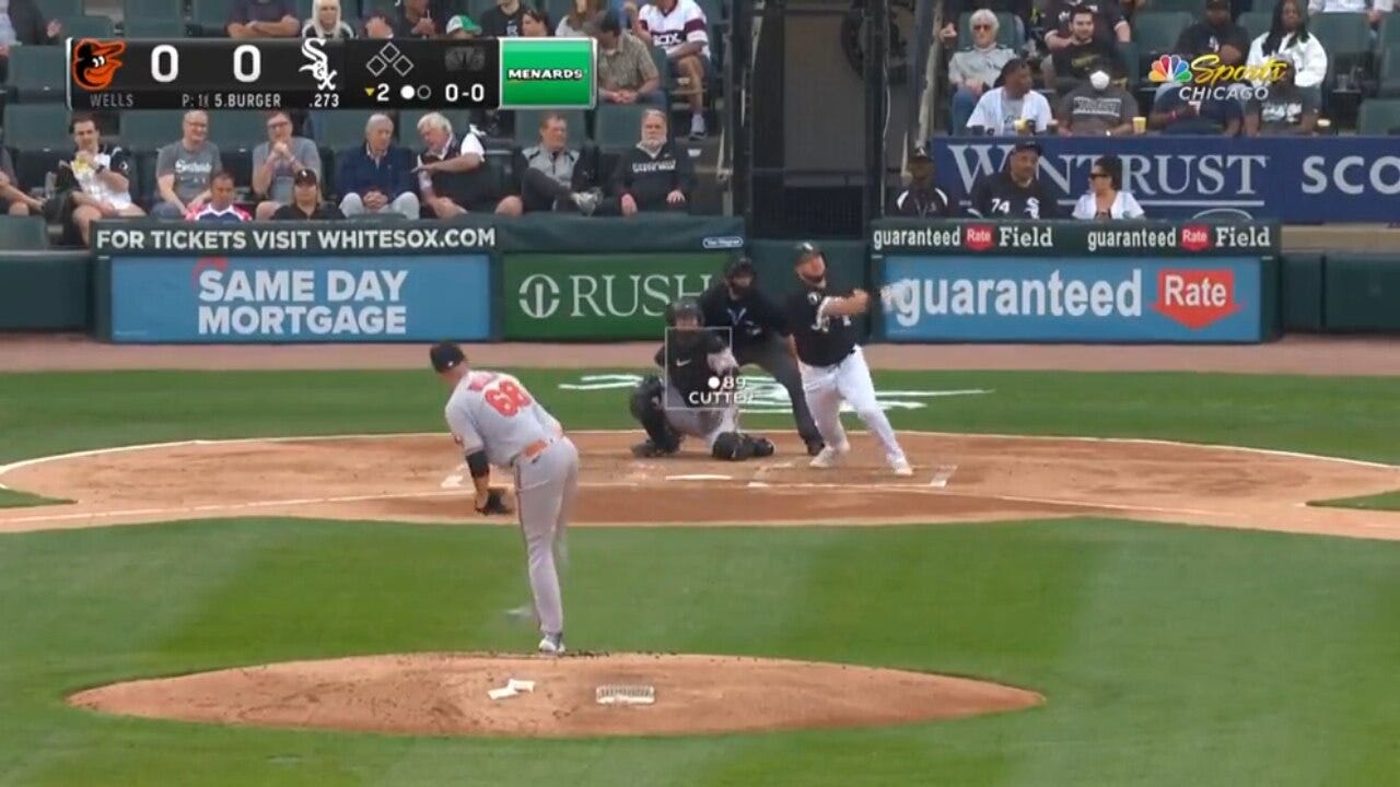 White Sox's Jake Burger sends a solo shot to left-center field to take the lead over the Orioles