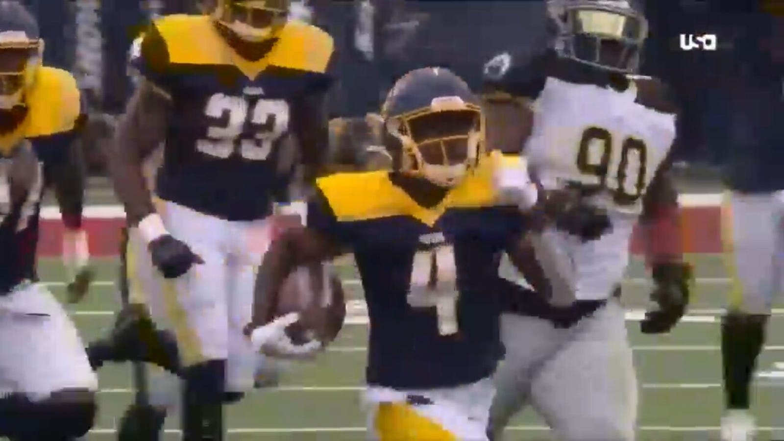 Derrick Dillon returns missed kick for a HUGE 109-yard Showboats touchdown