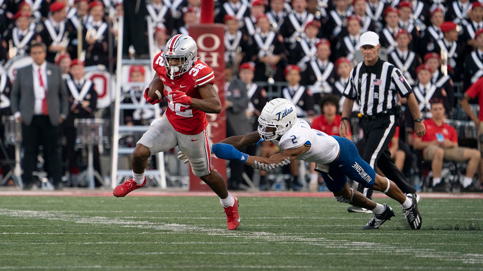 Treveyon Henderson racks up 277 rushing yards, three TDs as No. 9 Ohio State beats Tulsa, 41-20