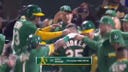 A's Brent Rooker smashes a walk-off three-run homer to defeat the Rangers 9-7 in extra innings