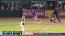 Rangers' Robbie Grossman hits a go-ahead solo shot to right field against the A's