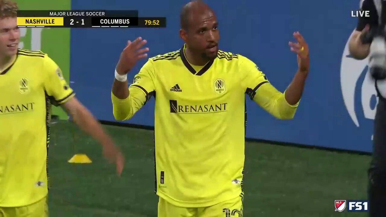 Teal Bunbury's perfect header gives Nashville SC a 2-1 lead over Columbus in the 80th minute