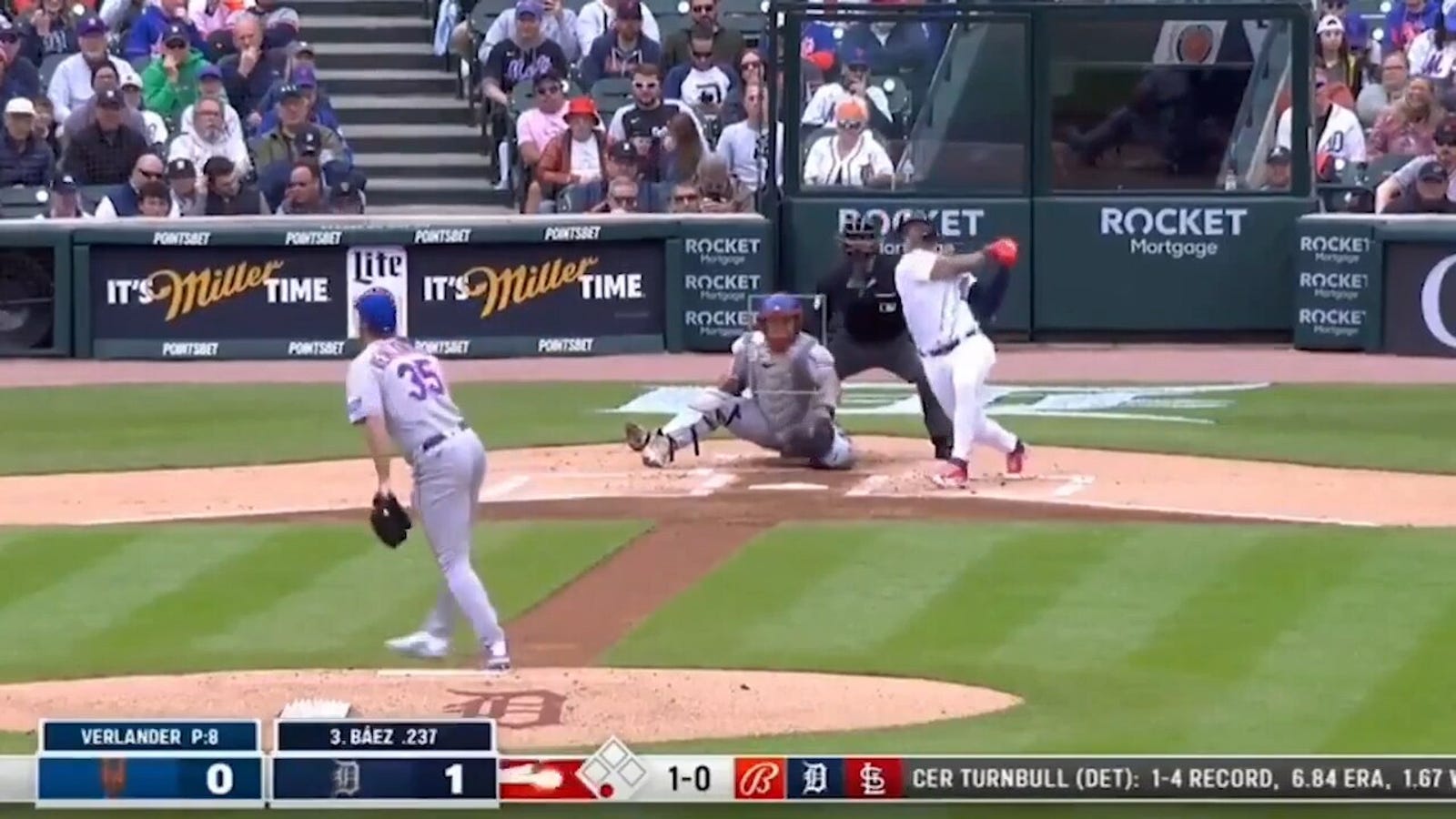 Tigers' Javier Báez goes yard off Justin Verlander to extend lead over Mets