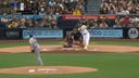 Padres' Manny Machado hammers a solo homer to take an early lead against the Guardians