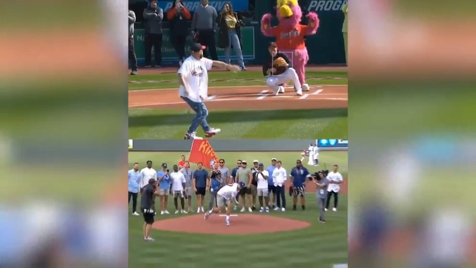 Chiefs' Travis Kelce gets redemption throwing out first pitch at Royals game