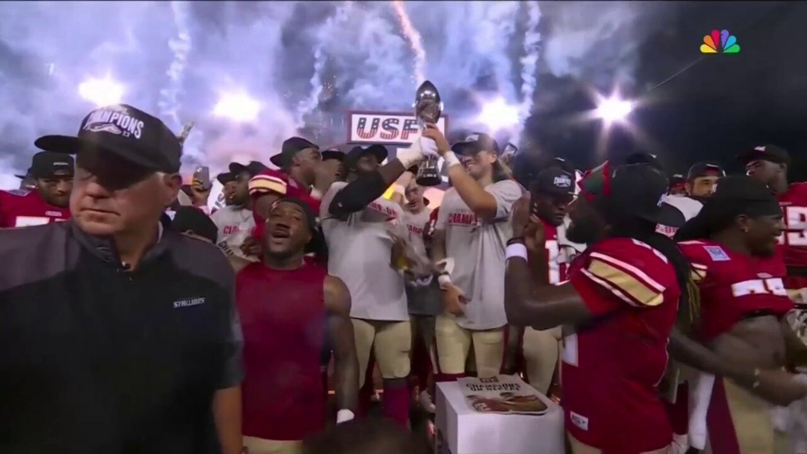 USFL Championship Trophy Ceremony: Deon Cain and Alex McGough