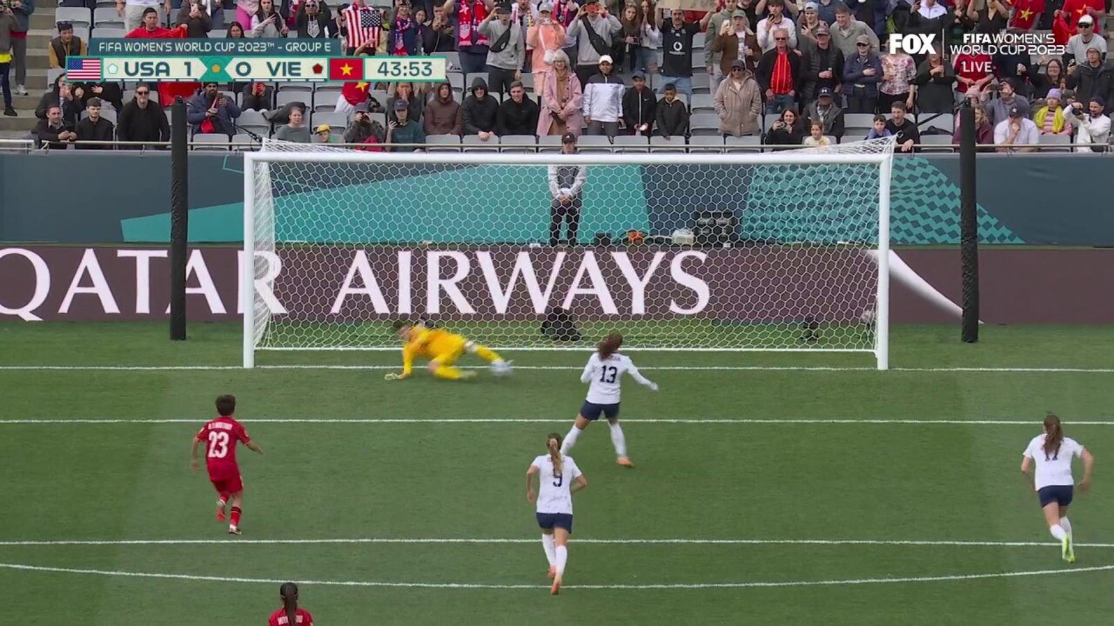 Alex Morgan's penalty kick is denied