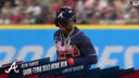 Braves' Ozzie Albies hits his SECOND home run of the night to even the score against Guardians