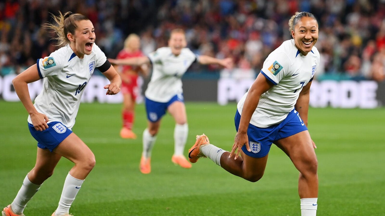 England's Lauren James scores goal vs. Denmark in 6' 