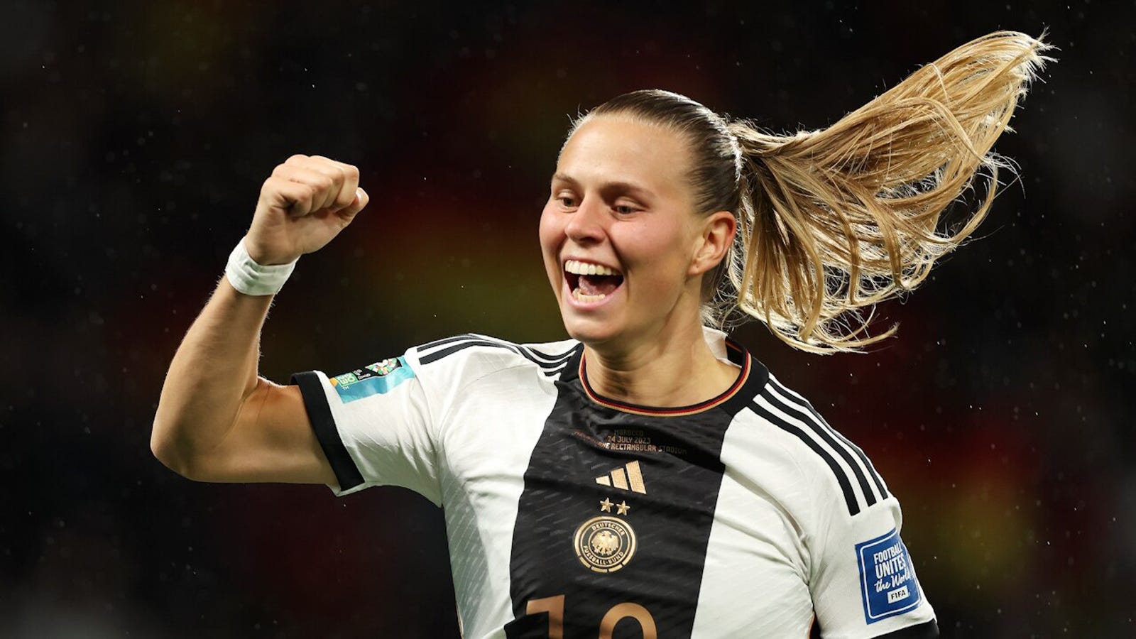 Germany's Klara Buhl scores a goal vs. Morocco