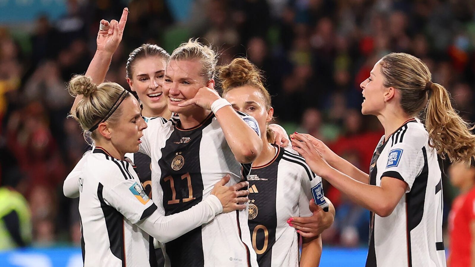 Germany's Alexandra Popp scores a goal vs. Morocco 