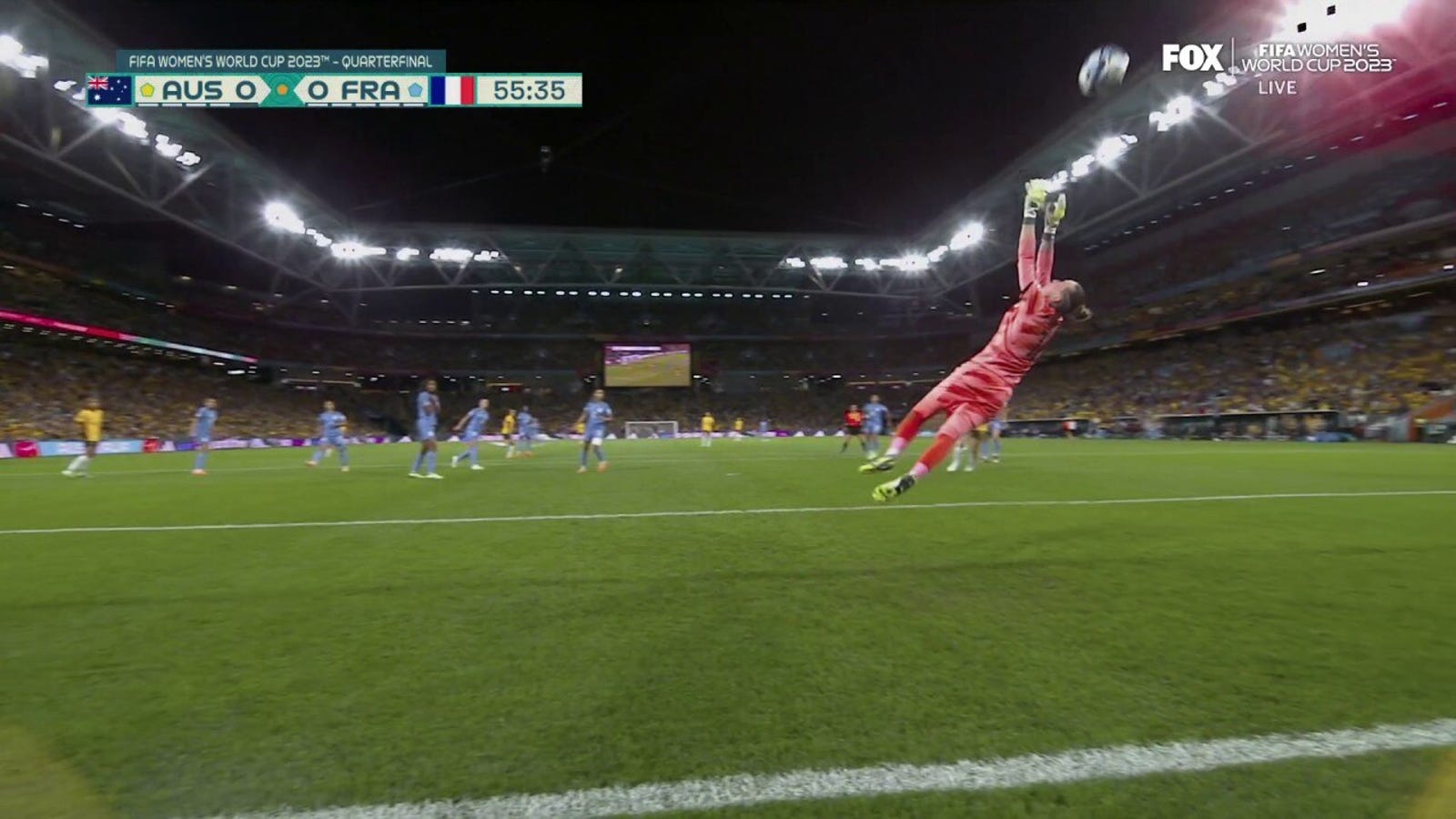 Australia, France still at 0-0 after Pauline Peyraud-Magnin makes a beautiful save