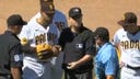 Padres' Robert Suarez is ejected vs. the Marlins for sticky substance on hand