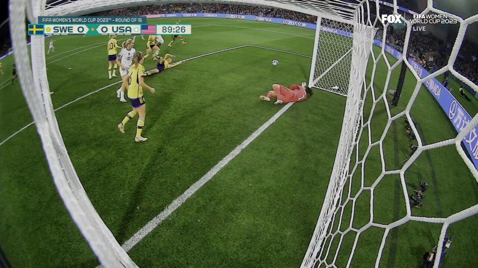 Sweden's Zecira Musovic makes a spectacular save