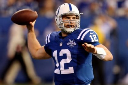 Andrew Luck poked fun at a popular internet meme in a rare appearance