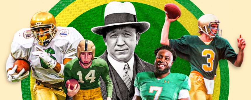 From Knute Rockne to Joe Montana and beyond, a look at 102 years of Notre Dame's green jerseys