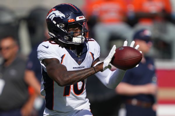 Source: Broncos' Jeudy expected out vs. Raiders