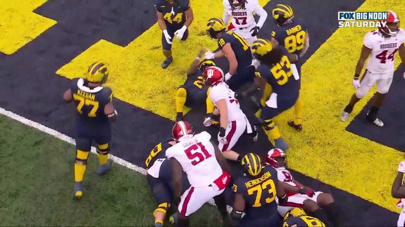 Blake Corum punches in his second TD of the half to extend Michigan's lead vs. Indiana