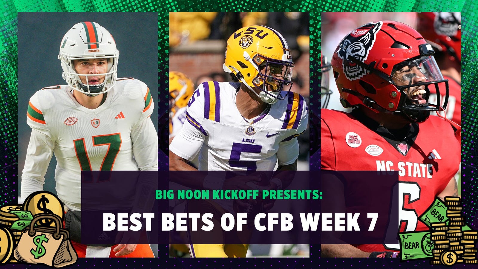 Miami vs. UNC, Auburn vs. LSU, NC State vs. Duke, best bets of CFB Week 7