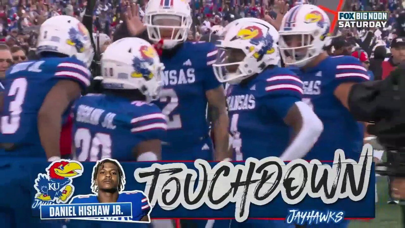 Daniel Hishaw Jr. rushes for 9-yard TD to extend Kansas' lead