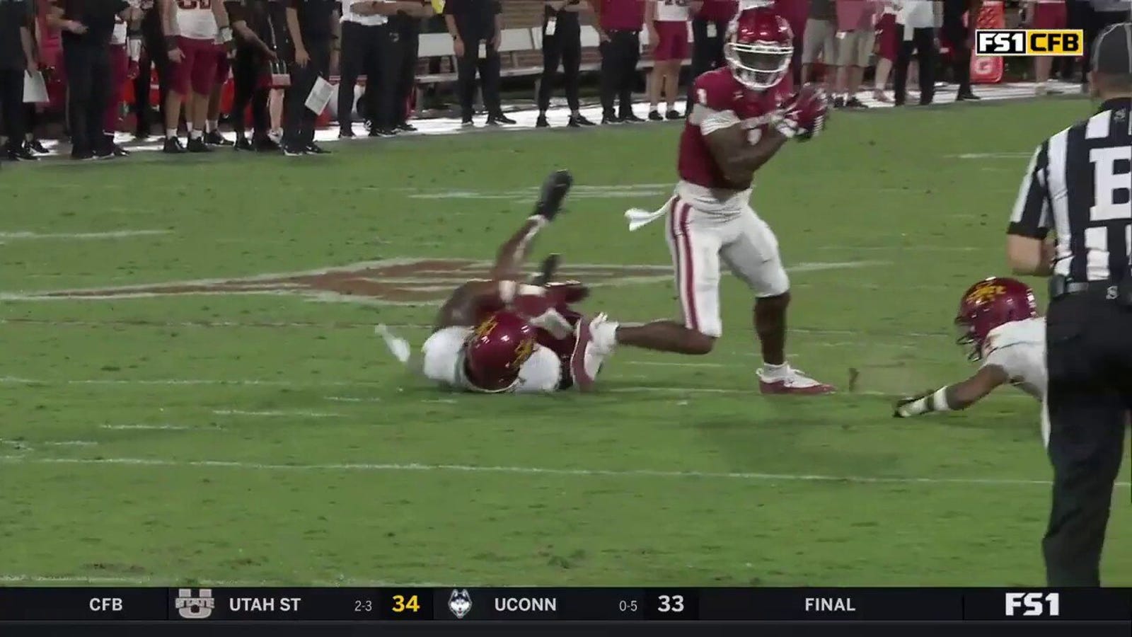 Oklahoma's Jayden Gibson breaks multiple tackles on unreal TD