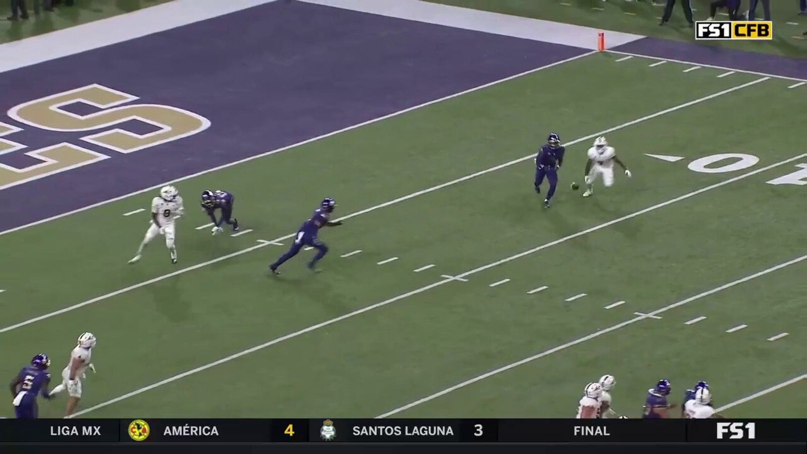 Washington's Mishael Powell goes 89 yards with the pick-six