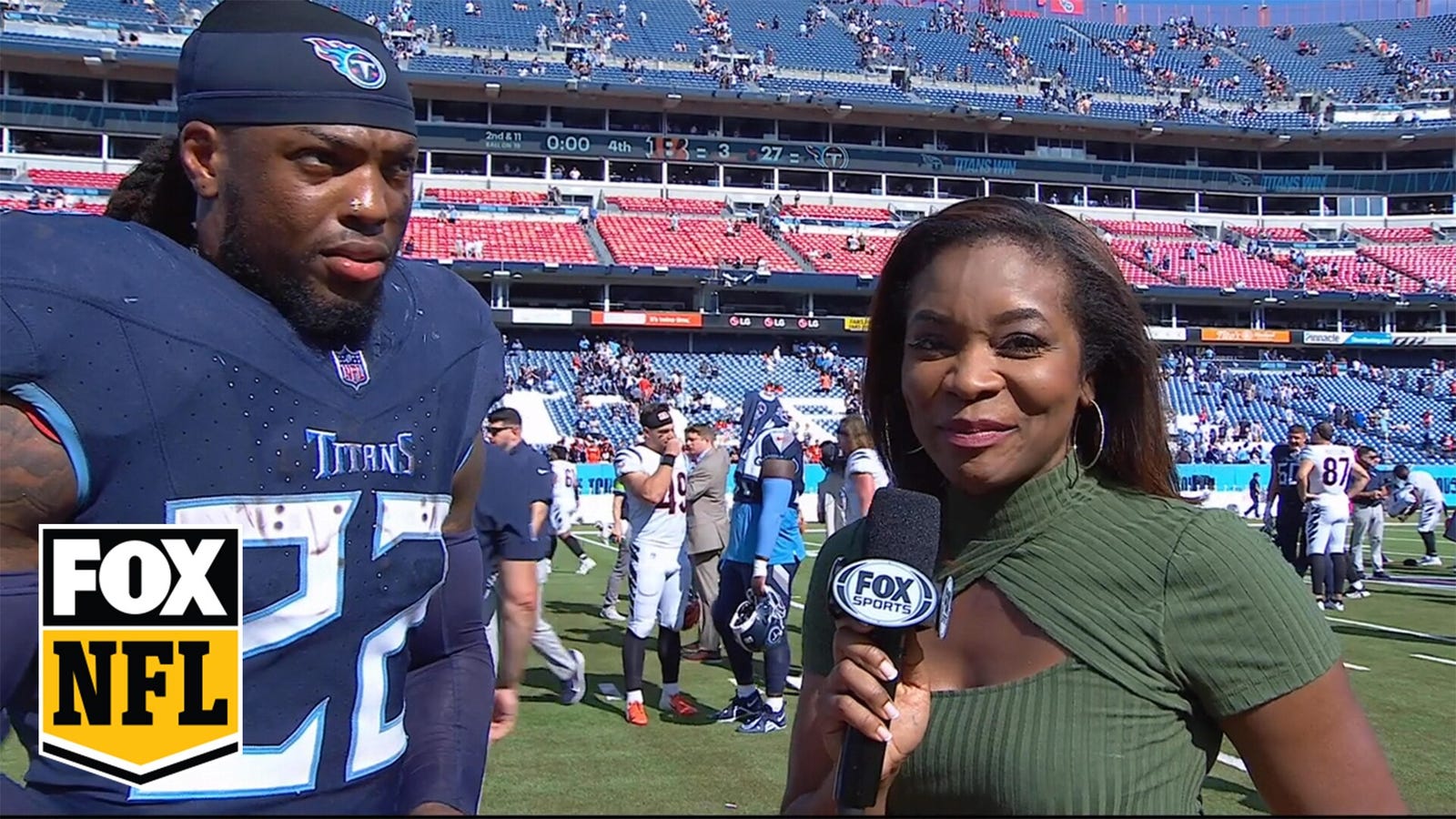 'Everybody's locked in' — Derrick Henry credits offensive line in Titans' dominant win over Bengals