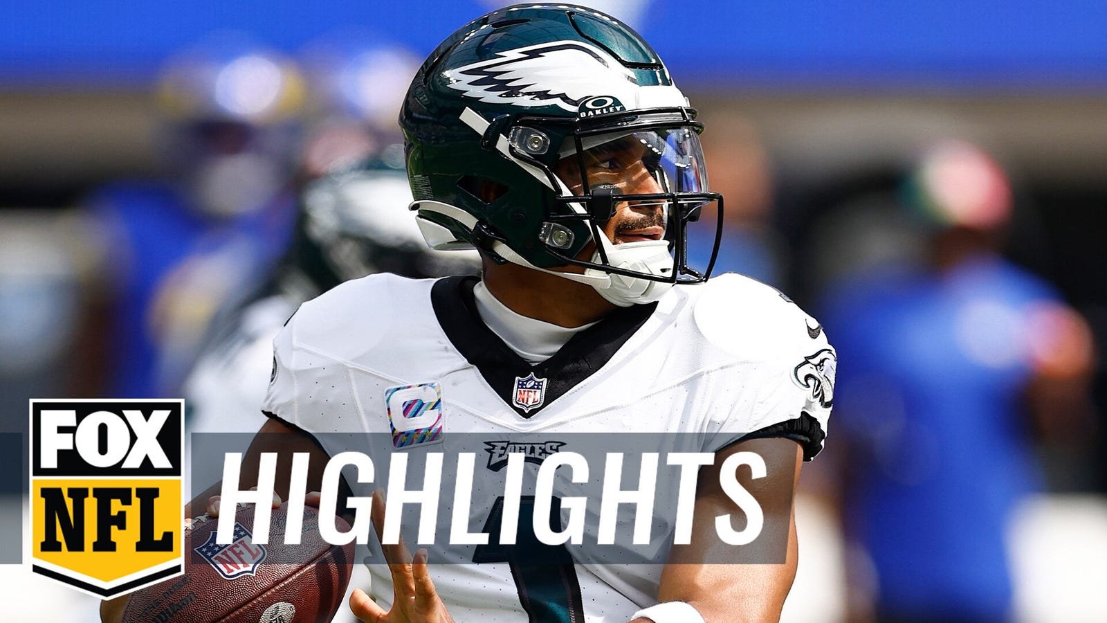 Jalen Hurts throws for 303 yards with one passing and one rushing TD in Eagles victory vs. Rams