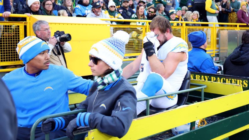 Emotional Bosa carted off, ruled out by Chargers