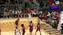 Indiana's Kel'el Ware slams down an alley-oop dunk with an assist from Malik Reneau as the Hoosiers extend the lead against Harvard