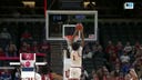 Indiana's Kel'el Ware throws down an alley-oop two-handed slam with an assist from Malik Reneau as the Hoosiers take on Harvard