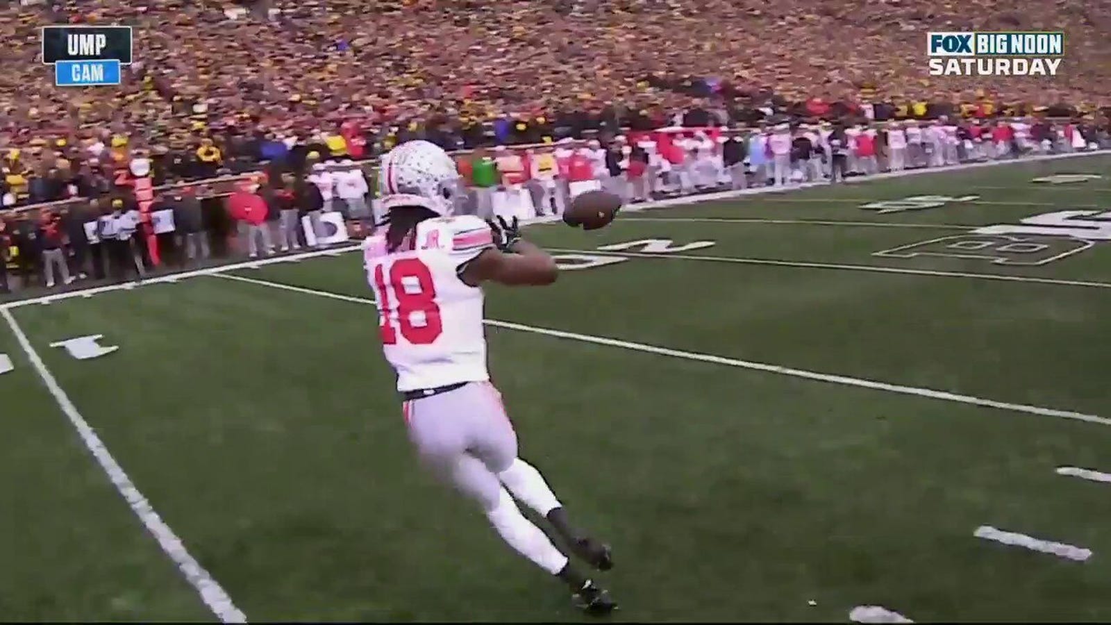 Ohio State's Marvin Harrison Jr. breaks open for a 14-yard TD