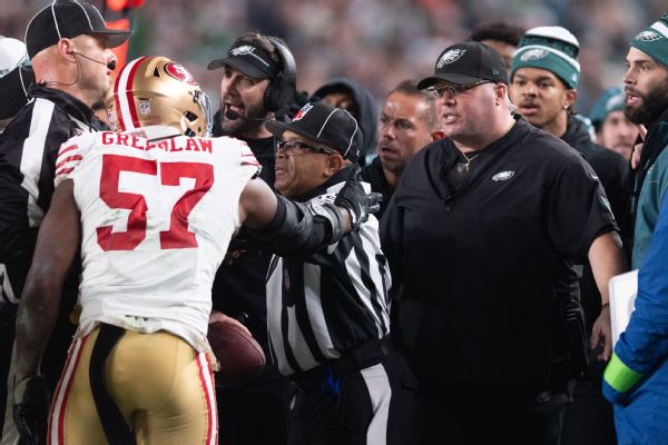 49ers' Greenlaw, Eagles security ejected for tussle