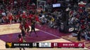 Ohio State's Roddy Gayle Jr. converts on a slam dunk vs. West Virginia to extend the lead